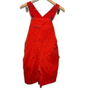 Duluth Trading Co Heirloom Gardening Shortalls Overalls XS Red dungaree EUC